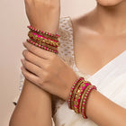 Kundan Silk Bangles – Traditional Glamour with a Touch of Silk | Peora