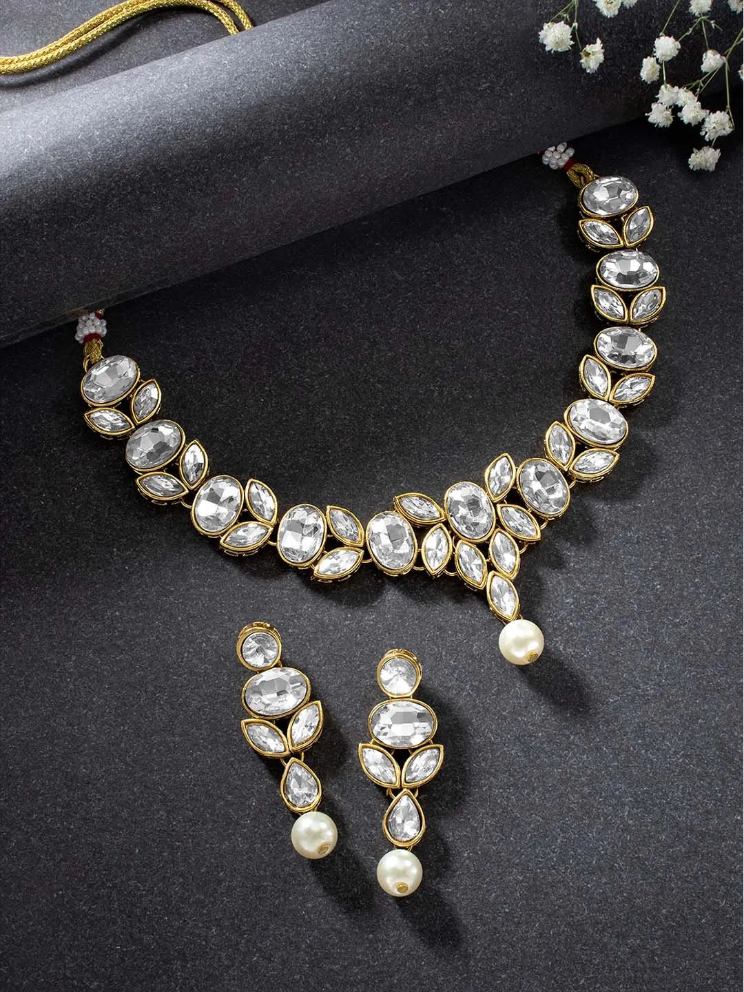 Kundan Necklace Set by Peora | Exquisite Traditional Fashion Jewellery

