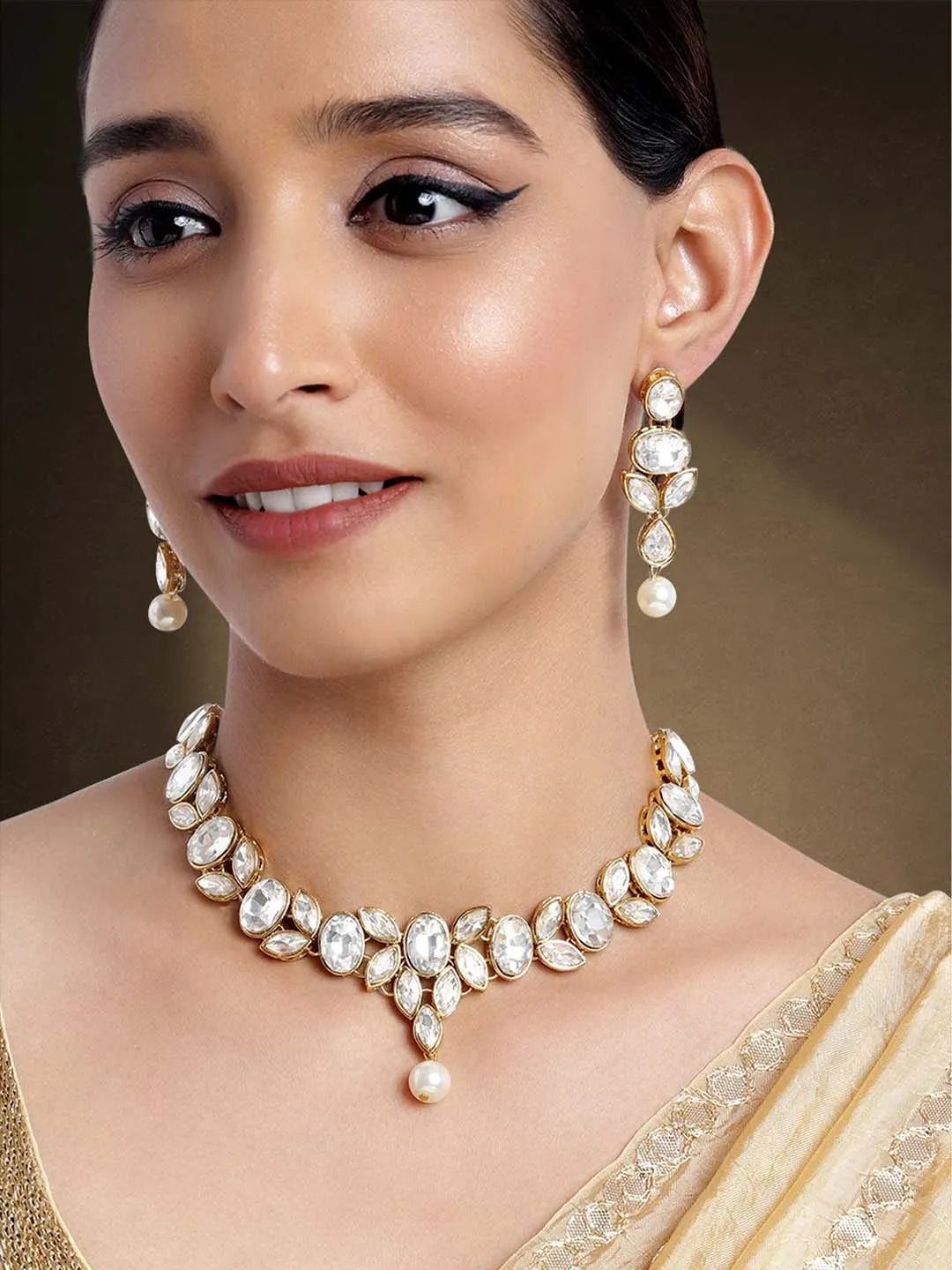 Kundan Necklace Set by Peora | Exquisite Traditional Fashion Jewellery

