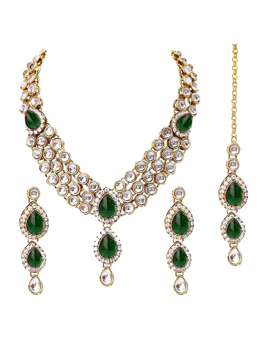Necklace Set with Maangtikka – Complete Bridal Jewellery | Peora