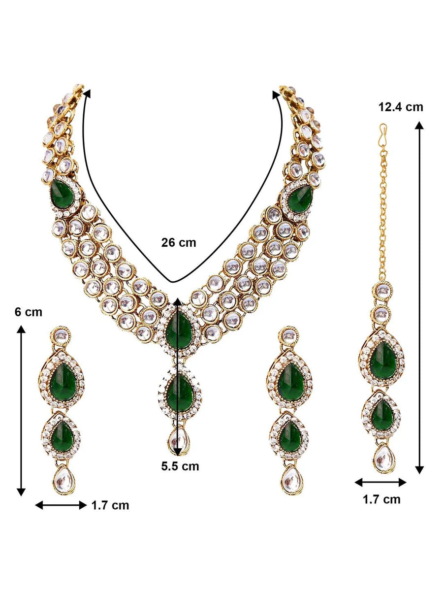 Necklace Set with Maangtikka – Complete Bridal Jewellery | Peora