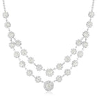 White necklace earrings bracelet set crafted from alloy, adorned with crystals & cubic zirconia for an elegant, timeless look | Peora
