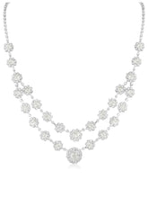 White necklace earrings bracelet set crafted from alloy, adorned with crystals & cubic zirconia for an elegant, timeless look | Peora

