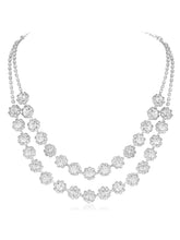 White necklace earrings bracelet ring set crafted from alloy, adorned with crystals & cubic zirconia for an elegant, timeless look | Peora
