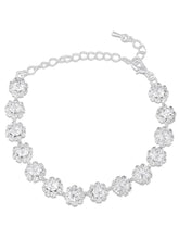 White necklace earrings bracelet ring set crafted from alloy, adorned with crystals & cubic zirconia for an elegant, timeless look | Peora
