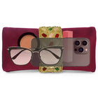 Maroon clutch bag named Stylish Classic Envelope Clutch, featuring faux emerald detailing and soft fabric texture | Peora
