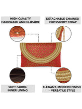 Maroon clutch bag named Twilight Gleam Foldover Clutch, featuring pearl detailing and soft fabric texture | Peora
