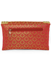 Maroon clutch bag named Twilight Gleam Foldover Clutch, featuring pearl detailing and soft fabric texture | Peora
