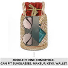 Maroon potli bag named Sequin & Pearl Embellished Potli Bag, featuring faux pearl detailing and soft fabric texture | Peora
