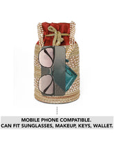 Maroon potli bag named Sequin & Pearl Embellished Potli Bag, featuring faux pearl detailing and soft fabric texture | Peora
