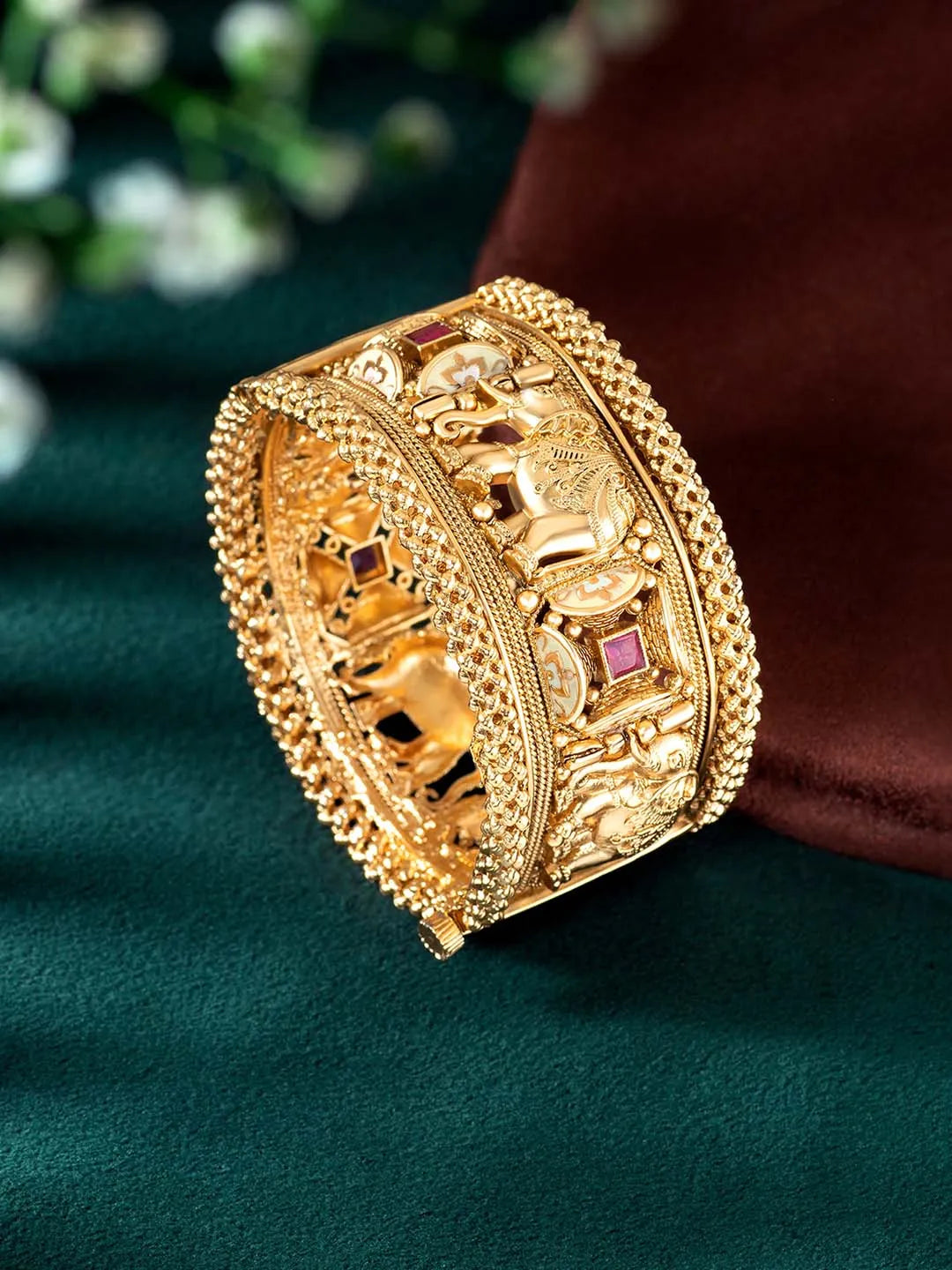 Elephant Motif Parade Kada by Peora – Traditional Fashion Jewellery

