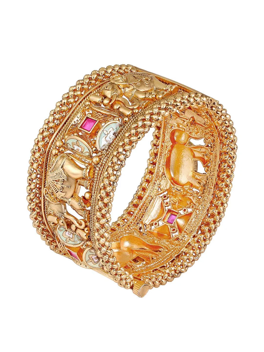 Elephant Motif Parade Kada by Peora – Traditional Fashion Jewellery

