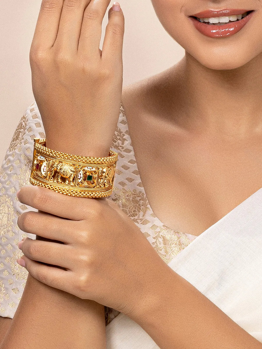 Elephant Motif Parade Kada by Peora – Traditional Fashion Jewellery

