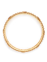 Minimalist Stone Mesh Bangle Set in Gold - Rani Pink featuring Faux Ruby  bangle set 
