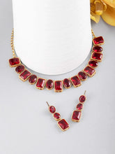 Square Crystal Necklace Set by Peora | Glamorous Fashion Jewellery for Women


