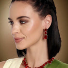 Square Crystal Necklace Set by Peora | Glamorous Fashion Jewellery for Women

