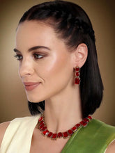 Square Crystal Necklace Set by Peora | Glamorous Fashion Jewellery for Women

