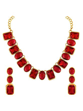 Square Crystal Necklace Set by Peora | Glamorous Fashion Jewellery for Women

