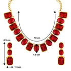 Square Crystal Necklace Set by Peora | Glamorous Fashion Jewellery for Women

