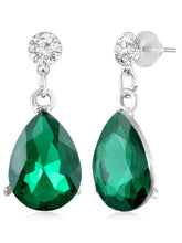 White-Green necklace earrings set crafted from alloy, adorned with pearls cubic zirconia & crystal for an elegant, timeless look | Peora
