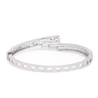 Contemporary Twist Cuff Bracelet in Silver featuring Cubic Zirconia kada bracelet  
