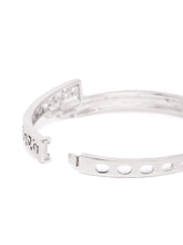 Contemporary Twist Cuff Bracelet in Silver featuring Cubic Zirconia kada bracelet  
