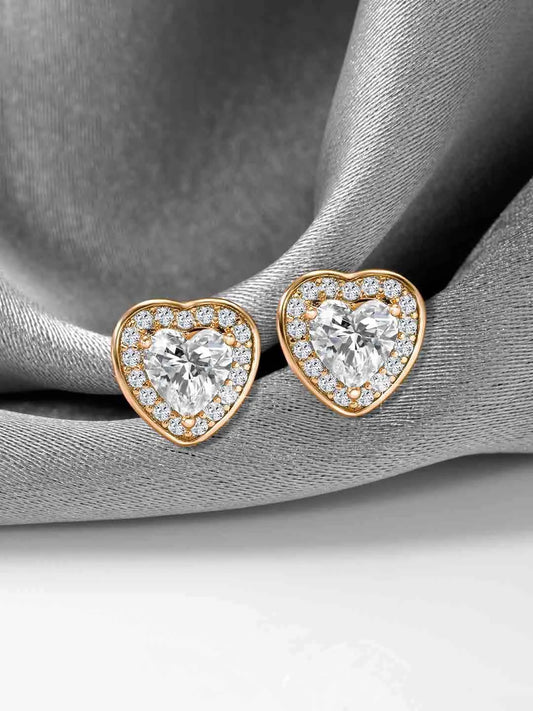 Heart Shaped Stud Earrings by Peora – Romantic Fashion Jewellery

