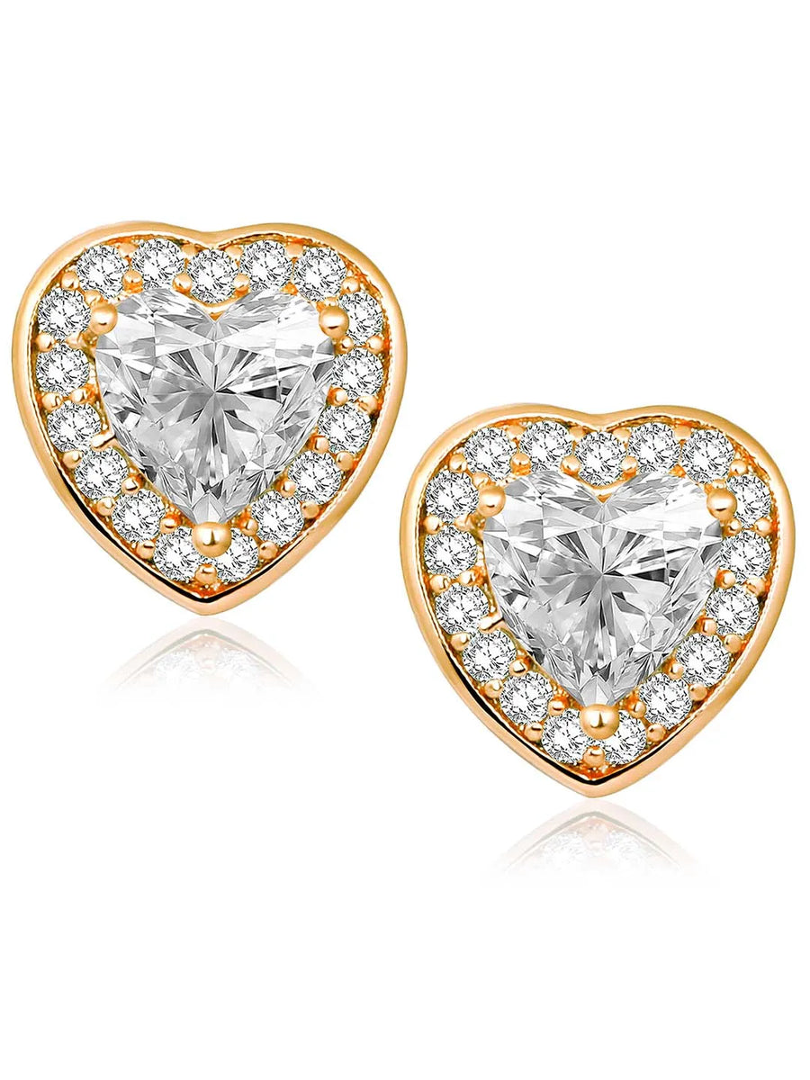 Heart Shaped Stud Earrings by Peora – Romantic Fashion Jewellery

