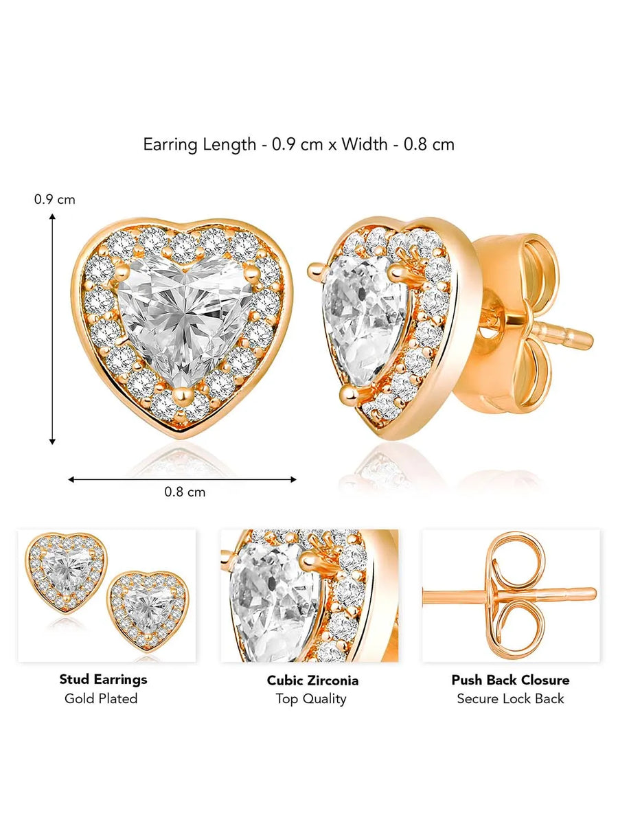 Heart Shaped Stud Earrings by Peora – Romantic Fashion Jewellery

