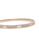 Modern Linear Segment Kada Bracelet  in Gold featuring Cubic Zirconia kada bracelet  
