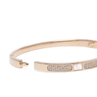 Modern Linear Segment Kada Bracelet  in Gold featuring Cubic Zirconia kada bracelet  
