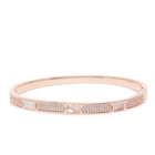 Modern Linear Segment Kada Bracelet  in Rose Gold featuring Cubic Zirconia kada bracelet  
