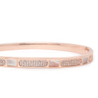 Modern Linear Segment Kada Bracelet  in Rose Gold featuring Cubic Zirconia kada bracelet  
