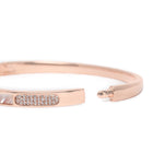 Modern Linear Segment Kada Bracelet  in Rose Gold featuring Cubic Zirconia kada bracelet  
