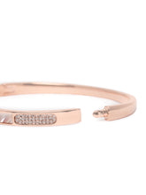 Modern Linear Segment Kada Bracelet  in Rose Gold featuring Cubic Zirconia kada bracelet  
