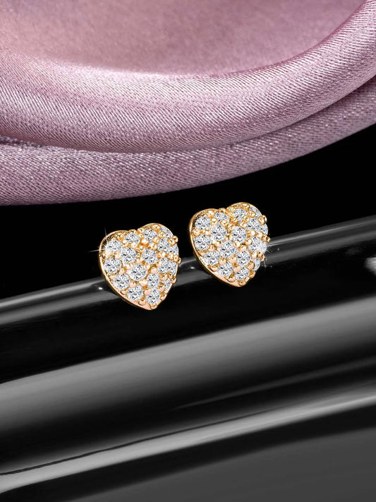 Trendy Modern CZ Stud Earrings