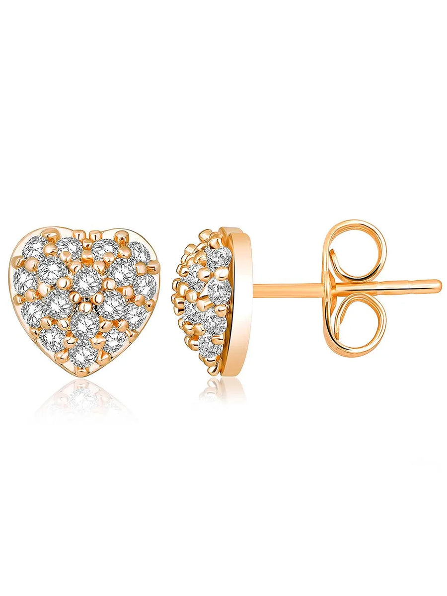 Trendy Modern CZ Stud Earrings