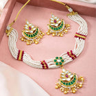 Multicolour Short Necklace Set by Peora | Vibrant Fashion Jewellery

