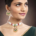 Multicolour Short Necklace Set by Peora | Vibrant Fashion Jewellery

