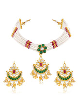 Multicolour Short Necklace Set by Peora | Vibrant Fashion Jewellery

