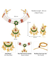 Multicolour Short Necklace Set by Peora | Vibrant Fashion Jewellery

