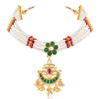Multicolour Short Necklace Set by Peora | Vibrant Fashion Jewellery


