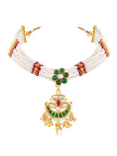 Multicolour Short Necklace Set by Peora | Vibrant Fashion Jewellery

