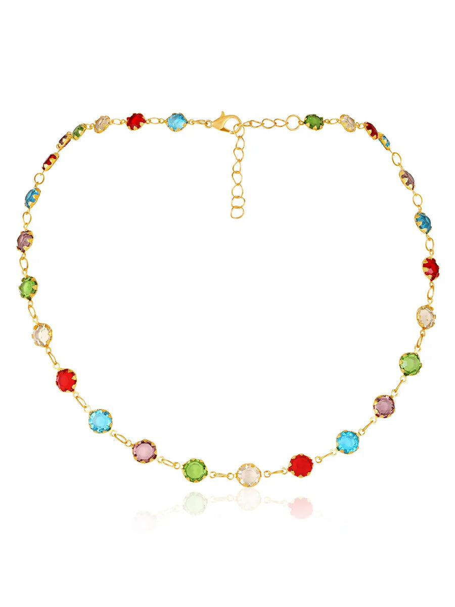 Multi necklace earrings bracelet set crafted from alloy, adorned with faux kundan for an elegant, timeless look | Peora
