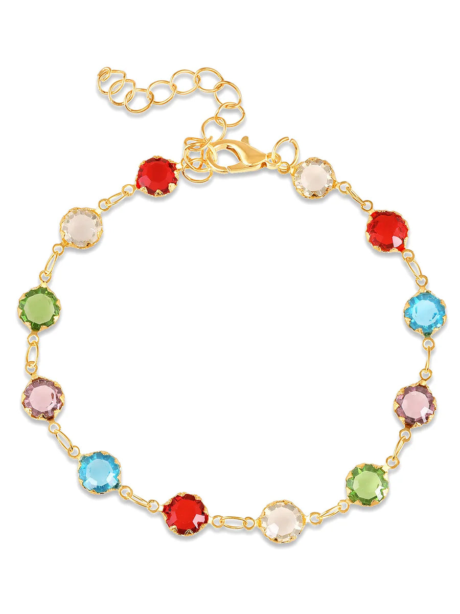 Multi necklace earrings bracelet set crafted from alloy, adorned with faux kundan for an elegant, timeless look | Peora
