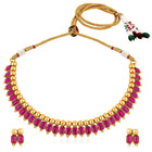 Enchanting Colours Short Necklace Set - Rani Pink