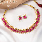 Enchanting Colours Short Necklace Set - Rani Pink