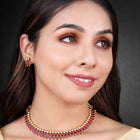 Enchanting Colours Short Necklace Set - Rani Pink