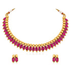 Enchanting Colours Short Necklace Set - Rani Pink