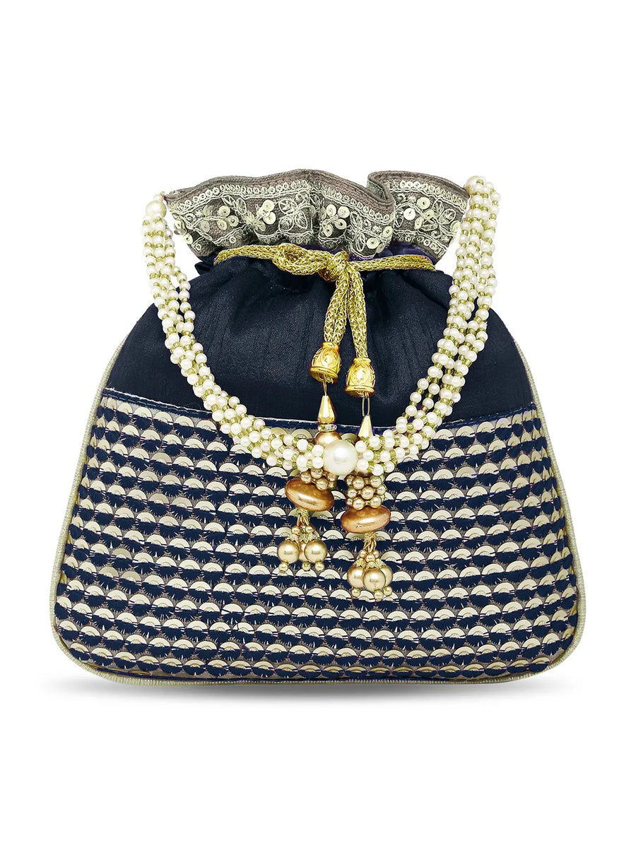 Regal Loom Pearl Drop Potli Bag